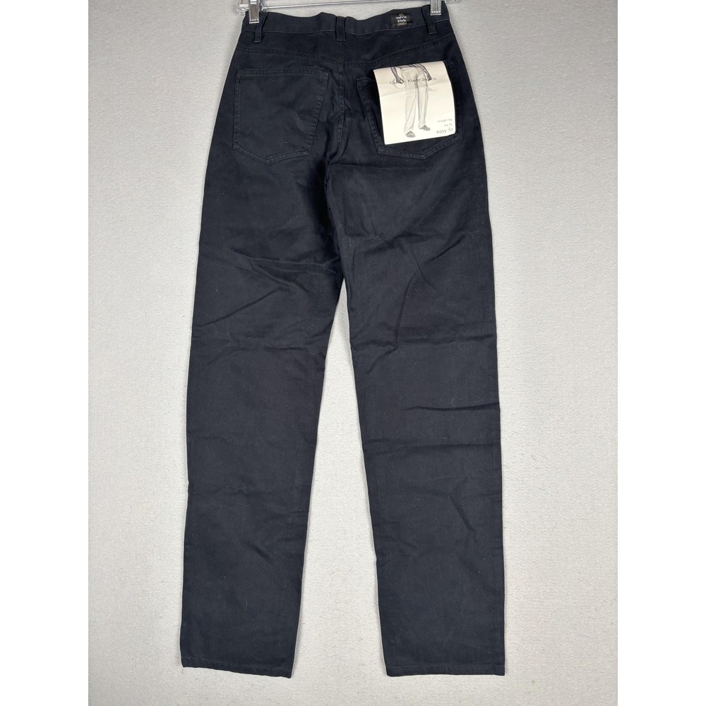 Calvin Klein Jeans Juniors 3/32 Black Dark Wash Mid Rise Straight Easy Fit Denim